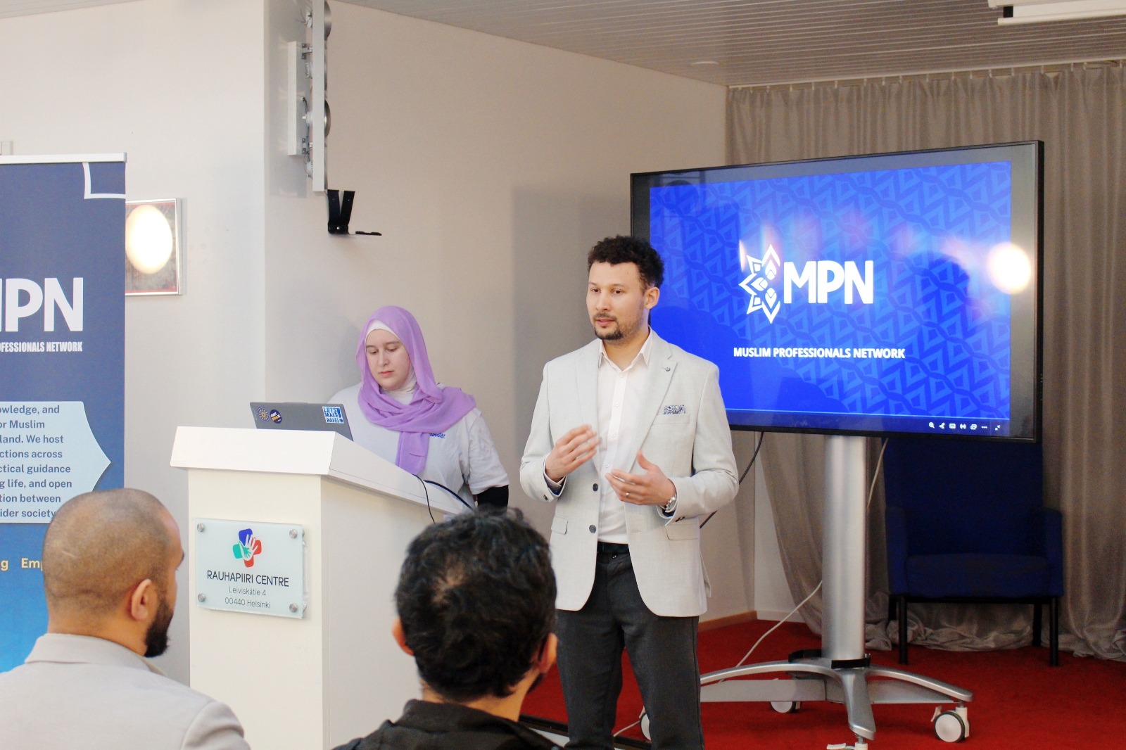 MPN speakers presenting at a community event
